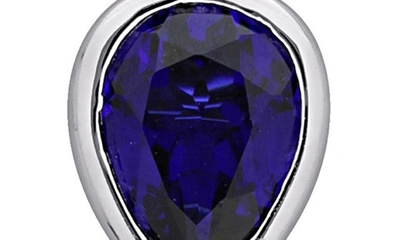 Delmar Lab-created Sapphire & Freshwater Pearl Linear Drop Earrings In Blue