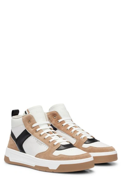 Shop Hugo Boss Baltimore High Top Sneaker In Open Brown