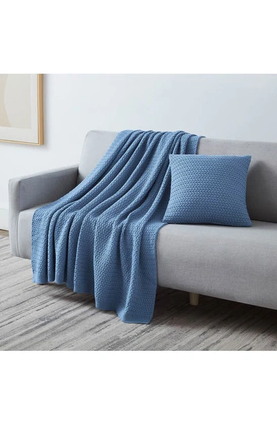 Southshore Fine Linens Chunky Blanket & Throw Pillow Cover Set In Blue