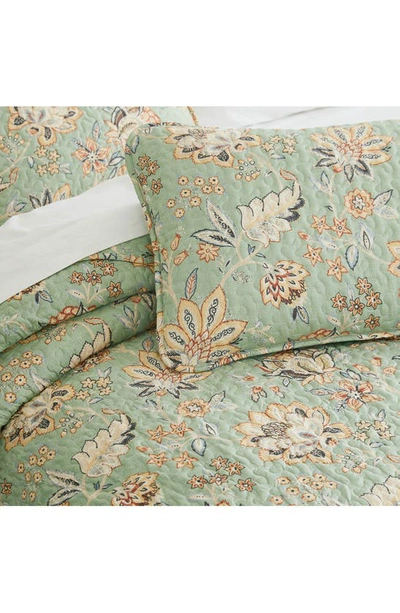 Southshore Fine Linens Jacobean Willow 7-piece Oversized Quilt Bedding Set In Green