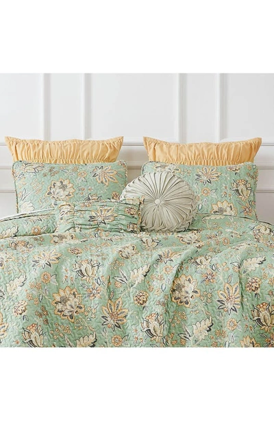 Southshore Fine Linens Jacobean Willow 7-piece Oversized Quilt Bedding Set In Green