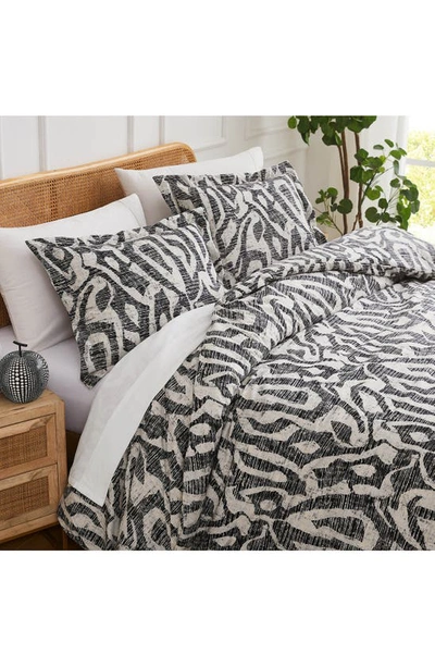 Southshore Fine Linens Khari Reversible Duvet & Sham Set In Charcoal