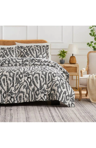 Southshore Fine Linens Khari Reversible Duvet & Sham Set In Charcoal