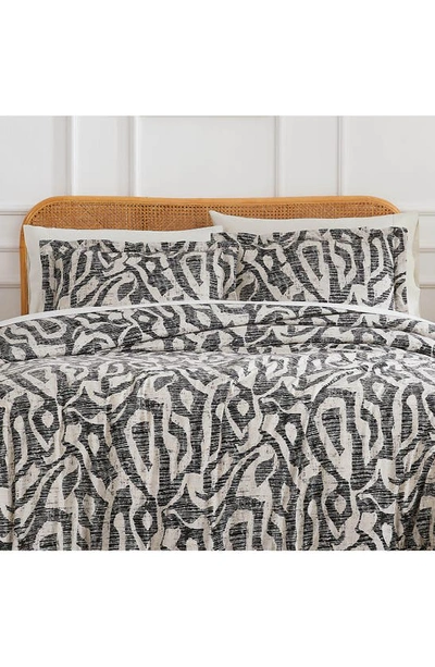 Southshore Fine Linens Khari Reversible Duvet & Sham Set In Charcoal