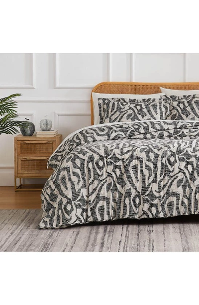 Southshore Fine Linens Khari Reversible Duvet & Sham Set In Charcoal