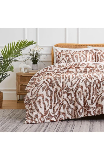 Shop Southshore Fine Linens Khari Reversible Duvet & Sham Set In Rust