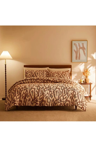 Southshore Fine Linens Khari Reversible Duvet & Sham Set In Rust