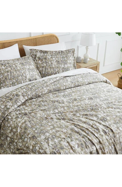 Southshore Fine Linens Rhythm Duvet Cover & Sham Set In Taupe