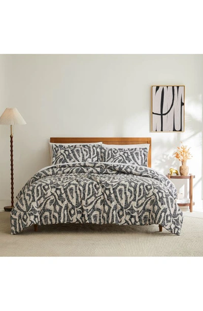 Southshore Fine Linens Khari Reversible Duvet & Sham Set In Charcoal
