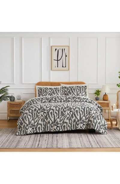 Southshore Fine Linens Khari Reversible Duvet & Sham Set In Charcoal