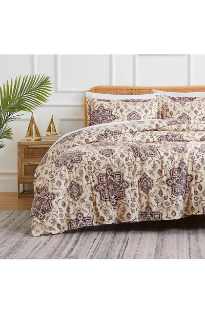 Shop Southshore Fine Linens Persia Duvet Cover Set In Eggplant