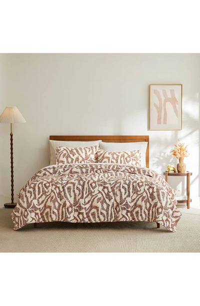 Shop Southshore Fine Linens Khari Quilt & Sham Set In Rust