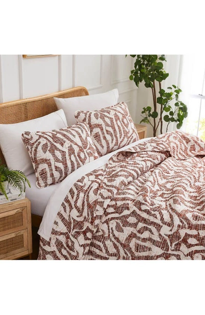 Shop Southshore Fine Linens Khari Quilt & Sham Set In Rust