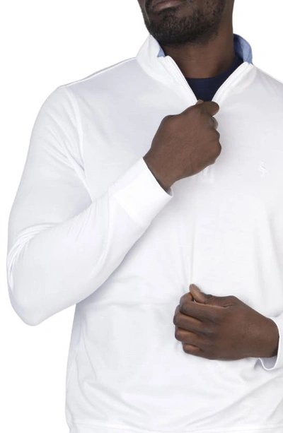 Shop Tailorbyrd Modal Blend Quarter Zip Pullover In White