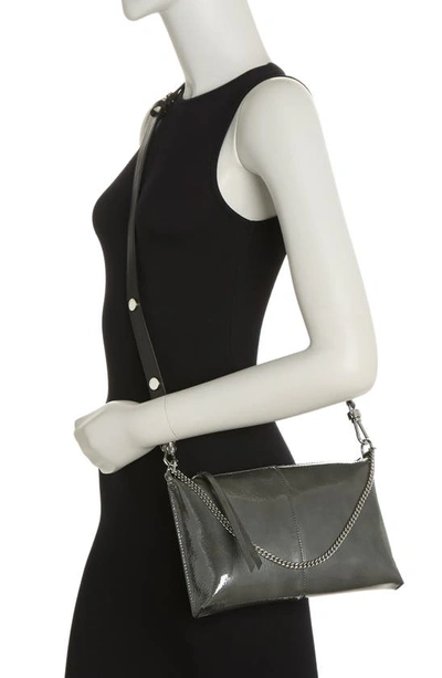 Shop Allsaints Eve Leather Crossbody Bag In Ash Grey