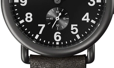 Shop Shinola The Runwell Leather Strap Watch, 41mm In Black/ Gunmetal