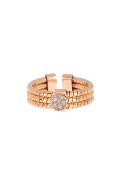 Shop Meshmerise Textured Diamond Ring In Rose