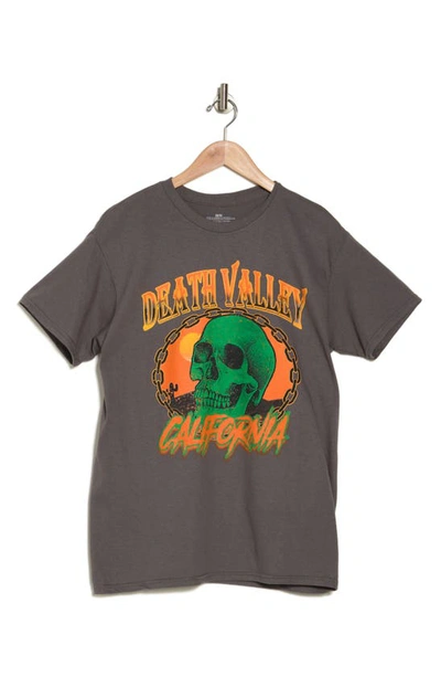 Shop Philcos Death Valley Skull Cotton Graphic T-shirt In Charcoal