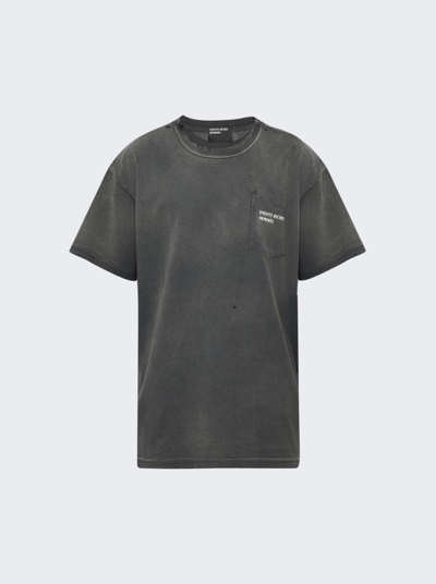 Shop Enfants Riches Deprimes Thrashed Logo Pocket T-shirt In Worn Black And White