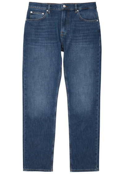 Shop Frame Straight-leg Jeans In Mid Blu