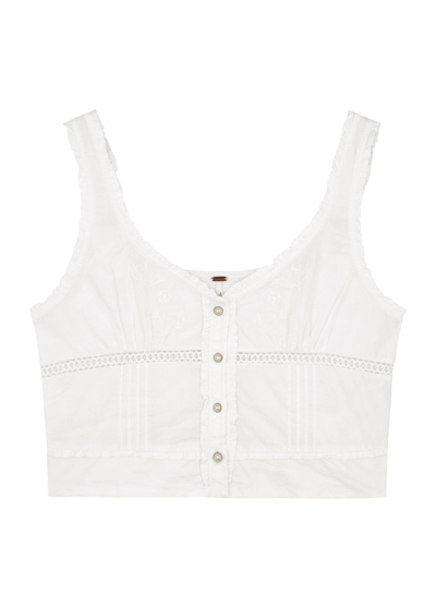 Shop Free People Kerry Ruffled Cotton Top In White