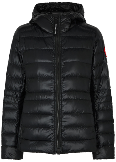 Shop Canada Goose Cypress Quilted Hooded Shell Jacket In Black