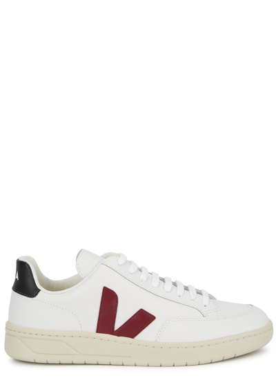 Veja Extra White Marsala And Navy Leather V - 12 Sneakers In White