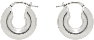 Shop Jil Sander Silver Chunky Hoop Earrings In 041 Silver
