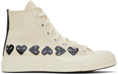 Shop Comme Des Garçons Play Off-white Converse Edition Chuck 70 Multi Heart Sneakers In 2 Beige