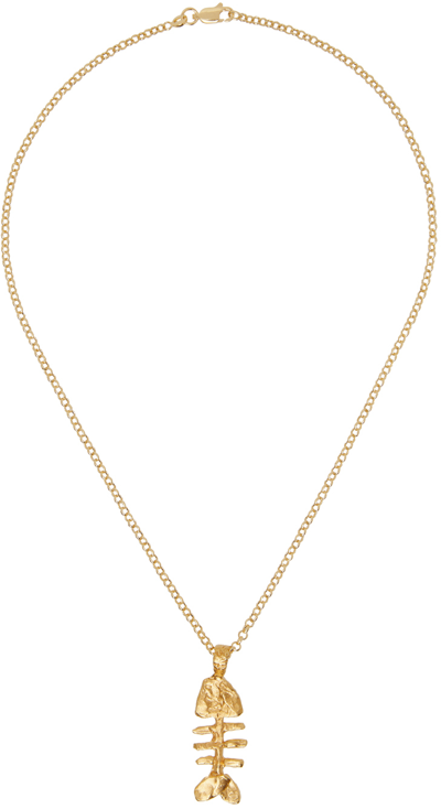 Shop Alighieri Gold 'the Silhouette Of Summer' Necklace In 24 Gold
