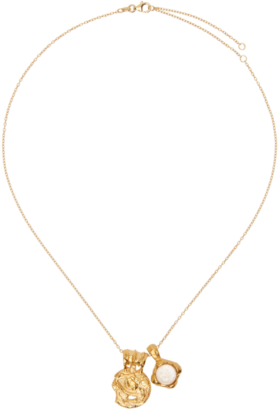 Shop Alighieri Gold 'the Gaze Of The Moon' Necklace In 24 Gold