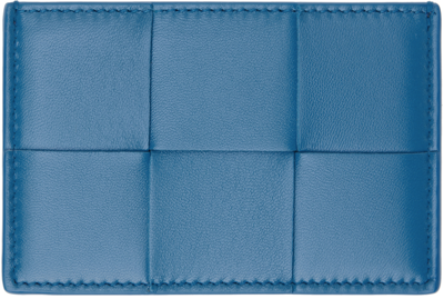 Bottega Veneta Blue Cassette Card Holder In 4222 Deep Pacific