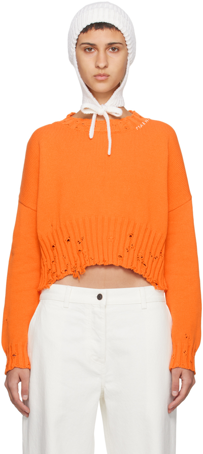 Shop Marni Orange Disheveled Sweater In 00r31 Light Orange