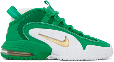 Shop Nike Green & White Air Max Penny Sneakers In Stadium Green/metall