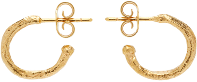 Shop Alighieri Gold 'the Morning Hour' Hoop Earrings In 24 Gold
