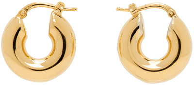 Shop Jil Sander Gold Chunky Hoop Earrings In 710 Gold