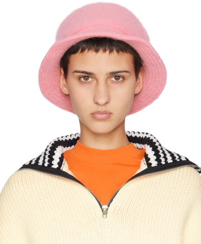Shop Marni Pink Brushed Alpaca Bucket Hat In 00c33 Camellia