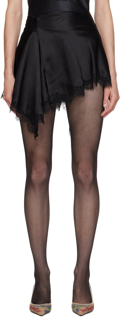 Shop Pristine Black Scarf Miniskirt