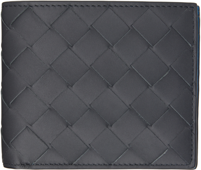 Shop Bottega Veneta Gray Intrecciato Bi-fold Wallet In 2078-ardndeep