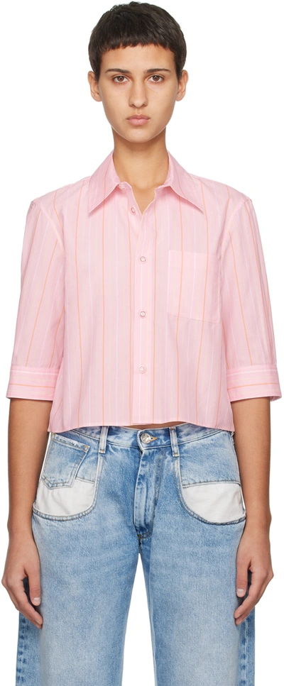 Shop Marni Pink Striped Shirt In Stc13 Pink Gummy