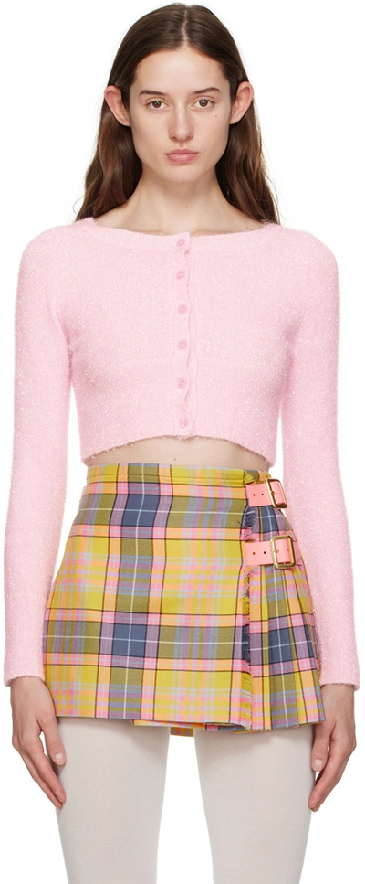 Shop Pristine Pink Scintilla Cardigan In Sugar Pink