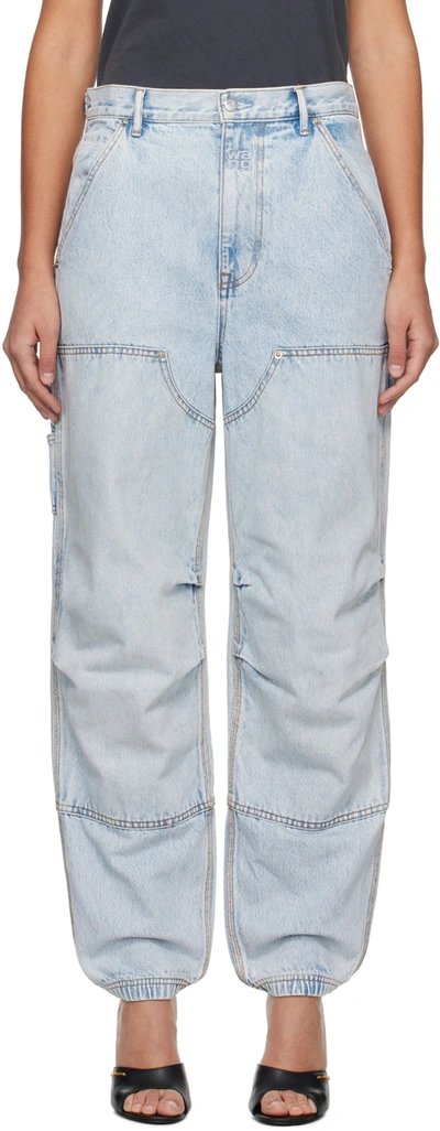 Shop Alexander Wang Blue Double Front Jeans In 270 Pebble Bleach
