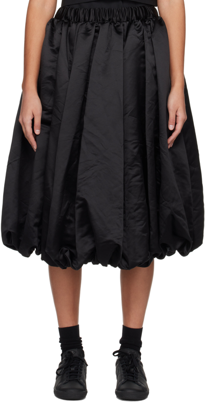 Shop Black Comme Des Garçons Black Gathered Midi Skirt In 1 Black
