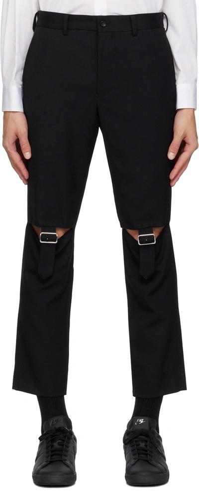 Shop Black Comme Des Garçons Black Cutout Trousers In 1 Black