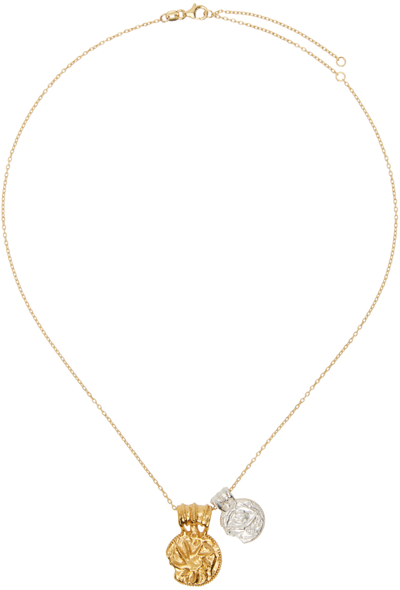 Shop Alighieri Gold 'the Illuminated Horizon' Necklace In 00 Silver / 24 Gold