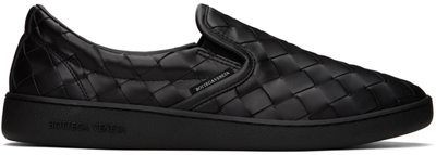 Shop Bottega Veneta Black Sawyer Slip-on Sneakers In 1000-black