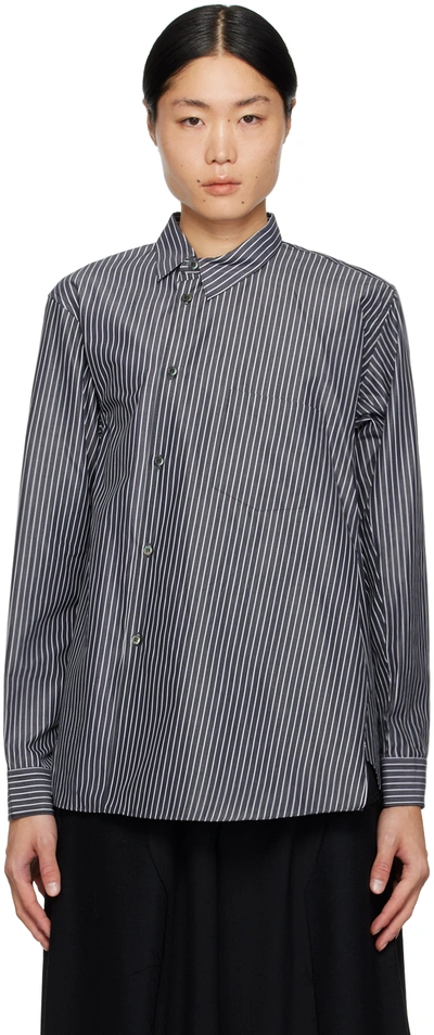 Shop Black Comme Des Garçons Black & White Striped Shirt In 1 Black/ White