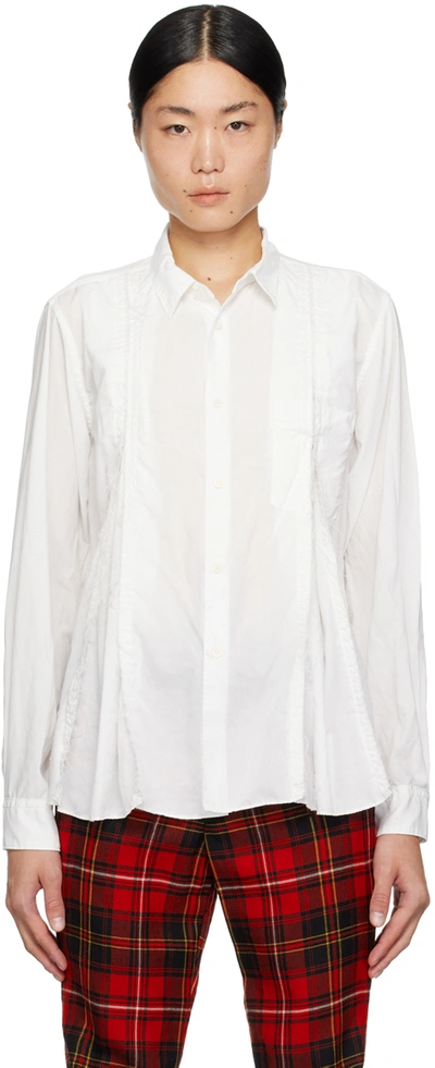 Shop Black Comme Des Garçons White Distressed Shirt In 2 White