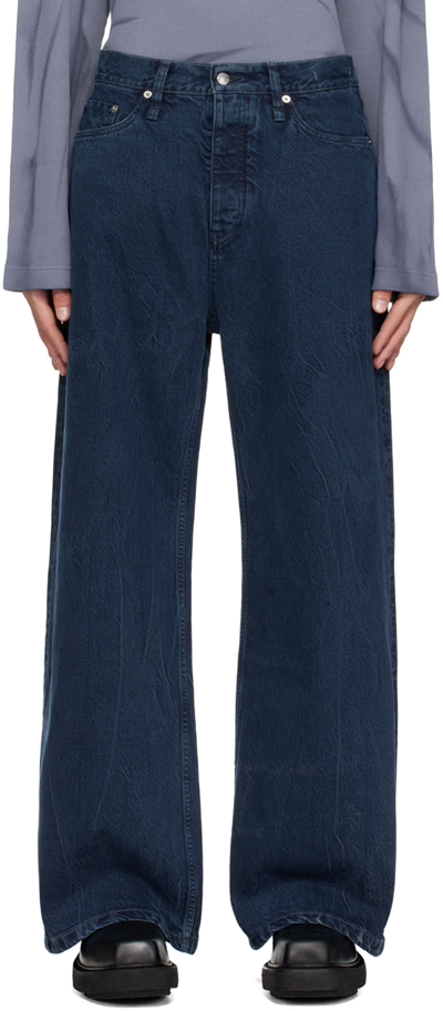 Shop Hope Navy Skid Jeans In Blue Black Crackle