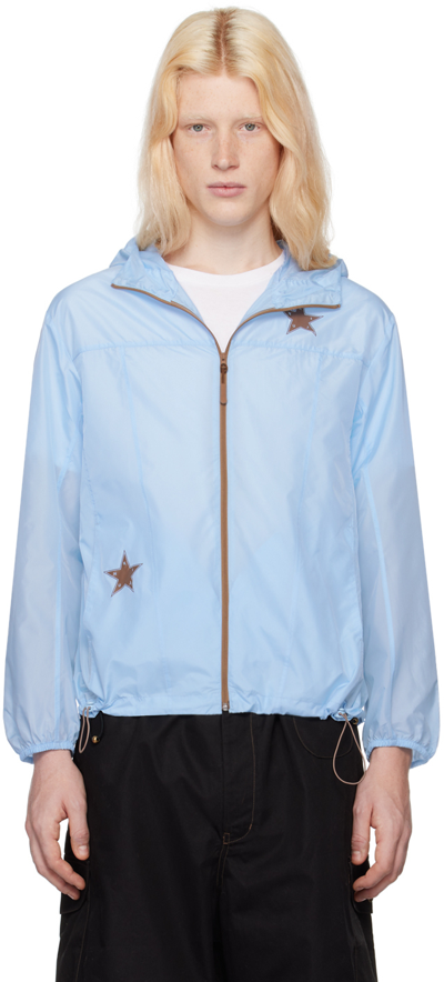Shop Kijun Blue Star Jacket In Sky Blue